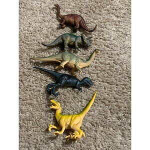 Set Of 5 Dinosaur Figurines Toys For Kids - Educational Plastic Models
